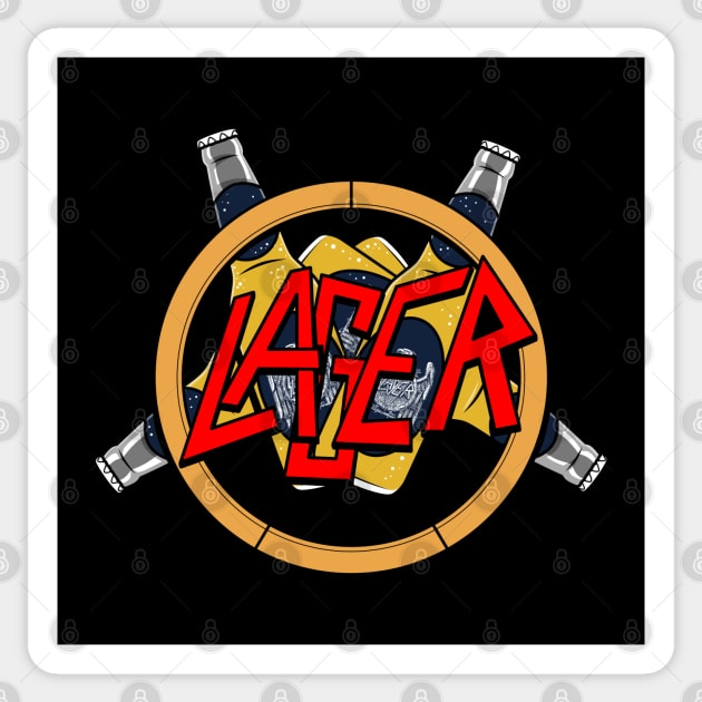 Lager Beer Drinking Heavy Metal Band Gift For Lager Lovers Sticker by BoggsNicolas